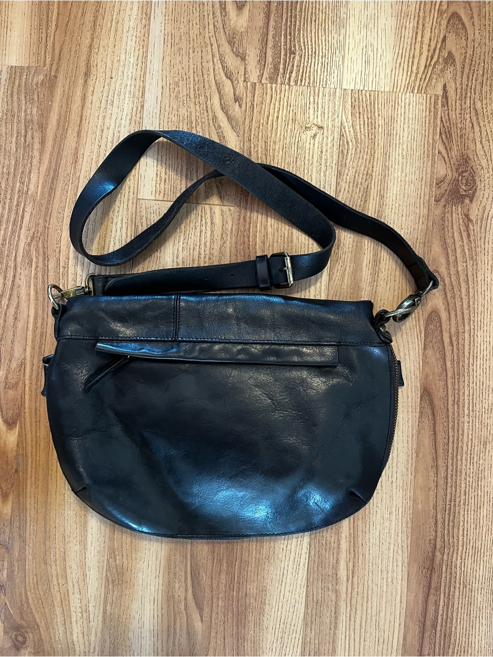 Bed Stu Tahiti Black Leather Cobbler Bohemian Fold Over Crossbody/Hand Bag - Picture 7 of 16